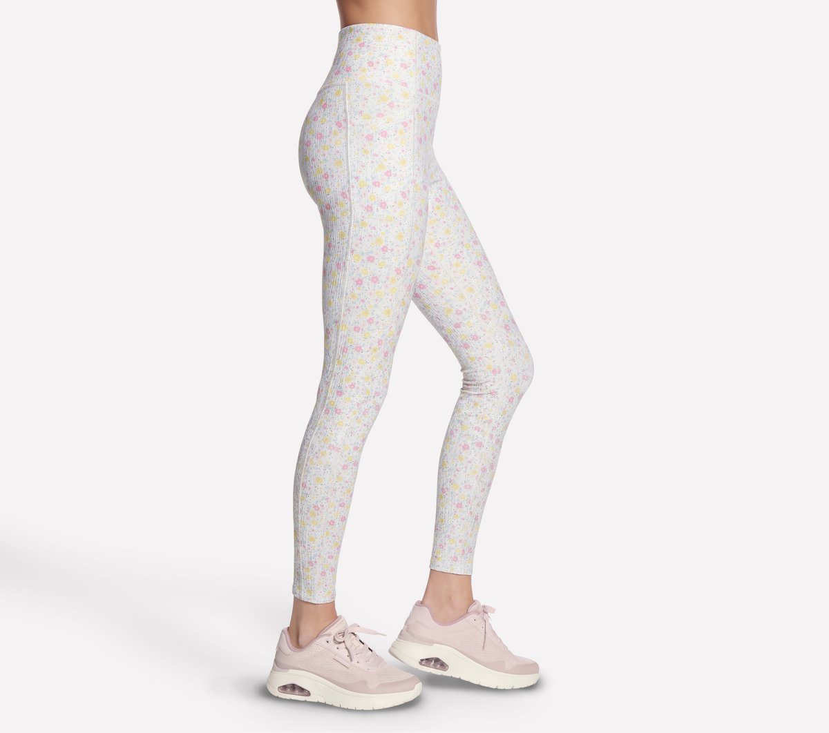 GO WALK Rib Floral Full Length High-Waisted Legging Women Skechers us