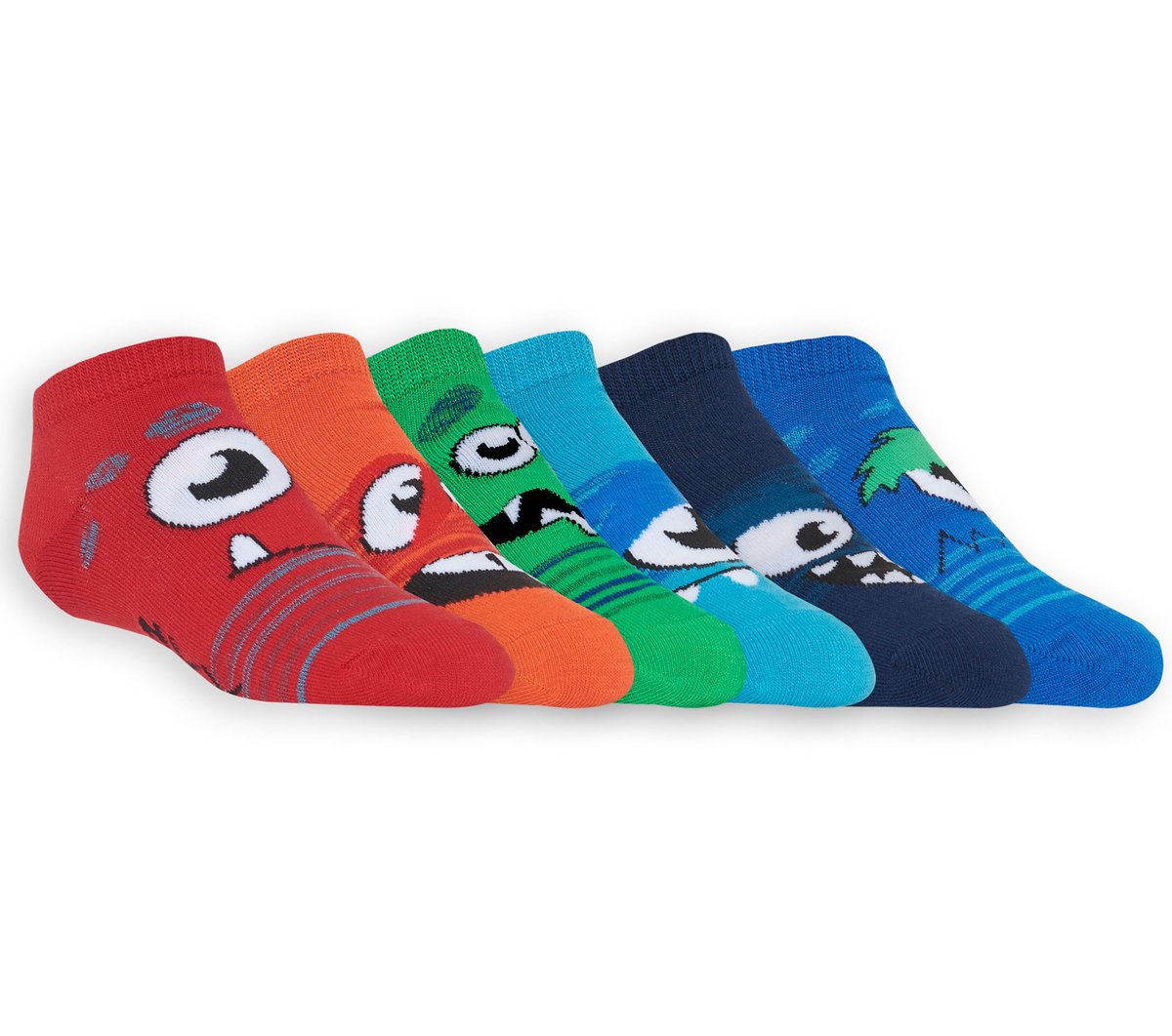 6 Pack Low Cut Monster Socks Kids Skechers us