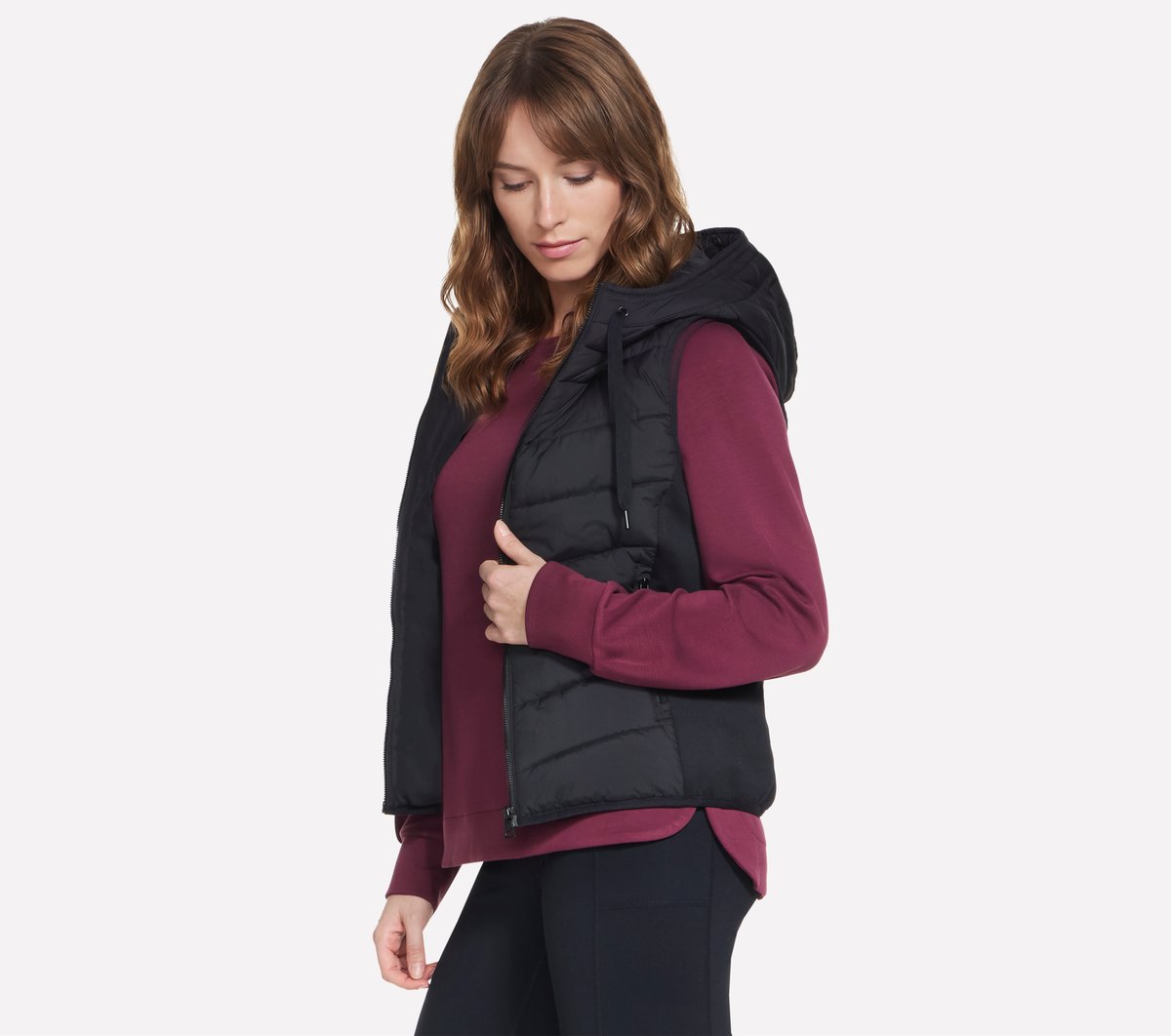 Performance Elite Cozy Fit Hooded Vest Women Skechers for sale