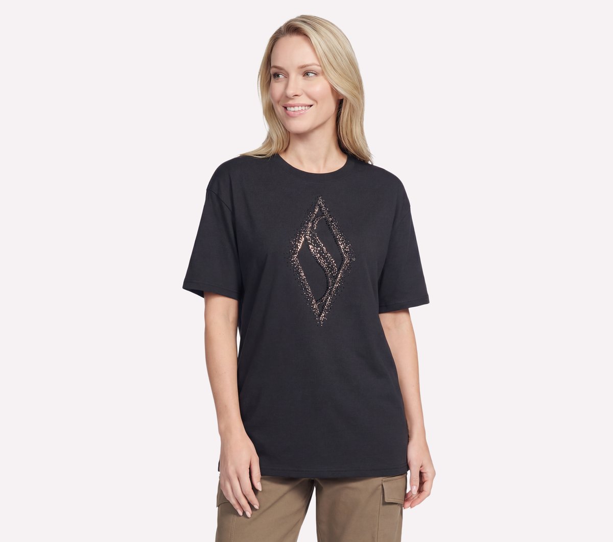 Gold Splatter Diamond Short Sleeve Tee Women Skechers outlet