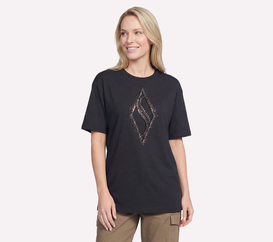Gold Splatter Diamond Short Sleeve Tee Women Skechers outlet