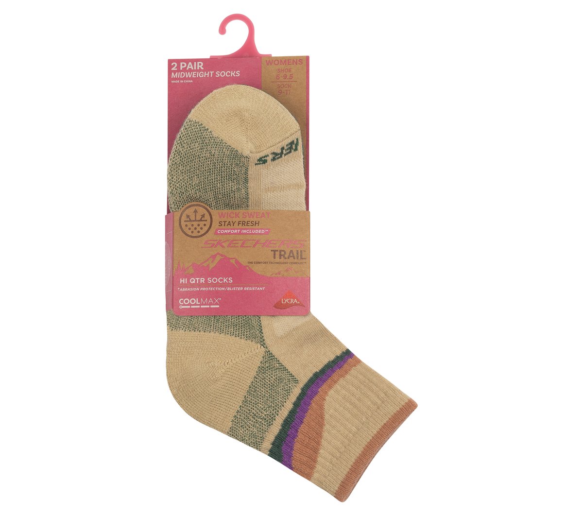 2 Pack Women's Trail Quarter Socks Women Skechers us