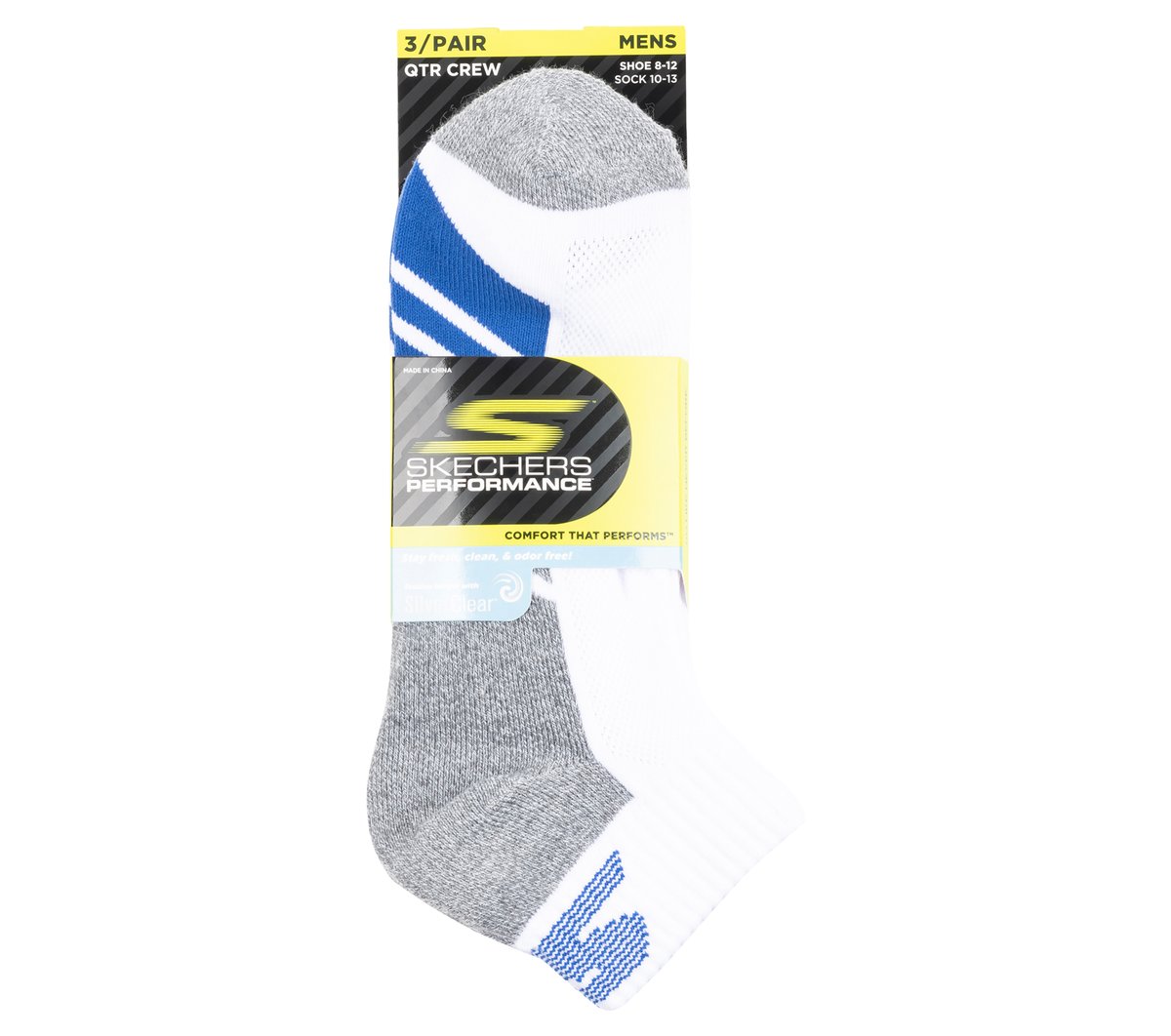 3 Pack Men's Half Terry Quarter Crew Socks Men Skechers on sale
