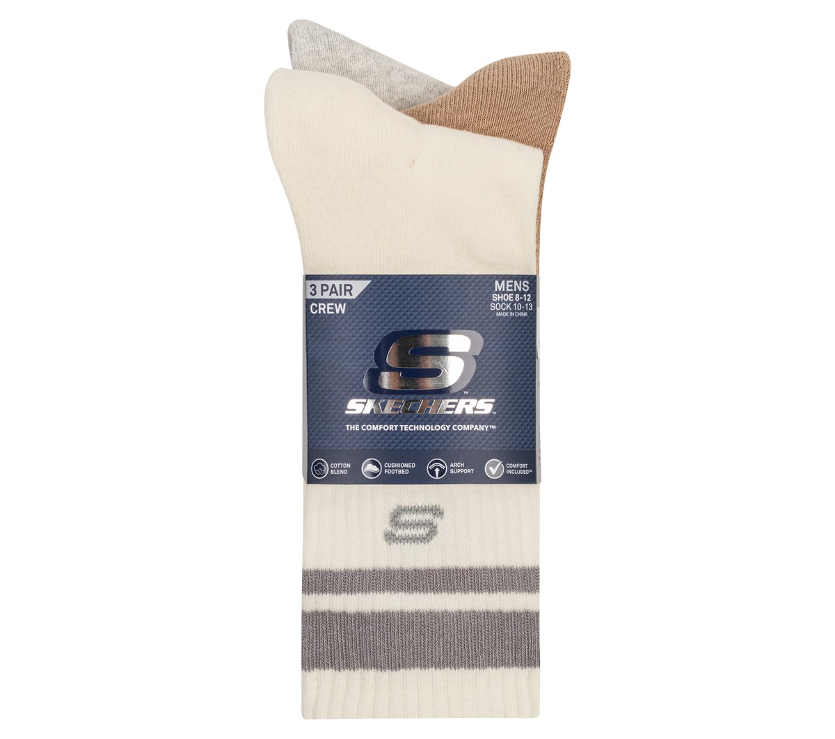 3 Pack Men's Lifestyle Crew Socks Men Skechers for sale