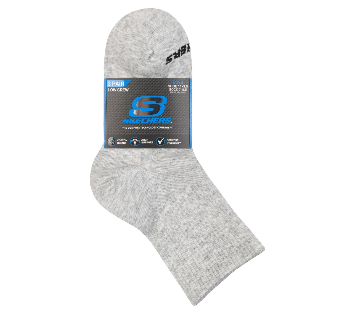 3 Pack Boys' Crew Cotton Socks Kids Skechers sale